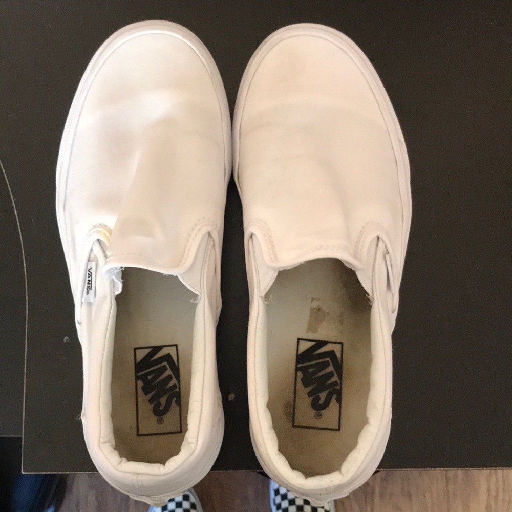 White slip on vans